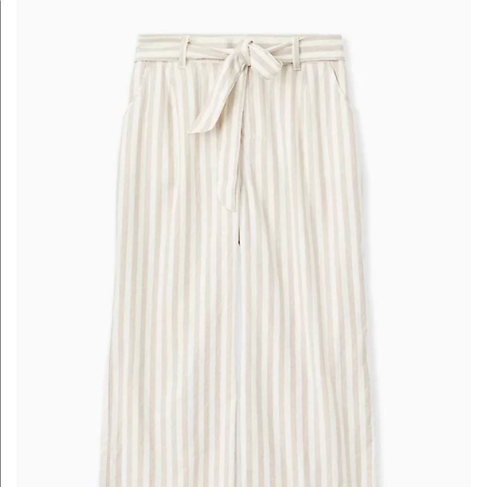 Torrid striped ivory and beige linen pants